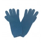 Luxury Lambswool Gloves - Ladies - Longer Cuff Style - Mid Denim